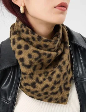 Leopard Print Triangle Scarf Brown Mix female - Accessorize - FashionsVida