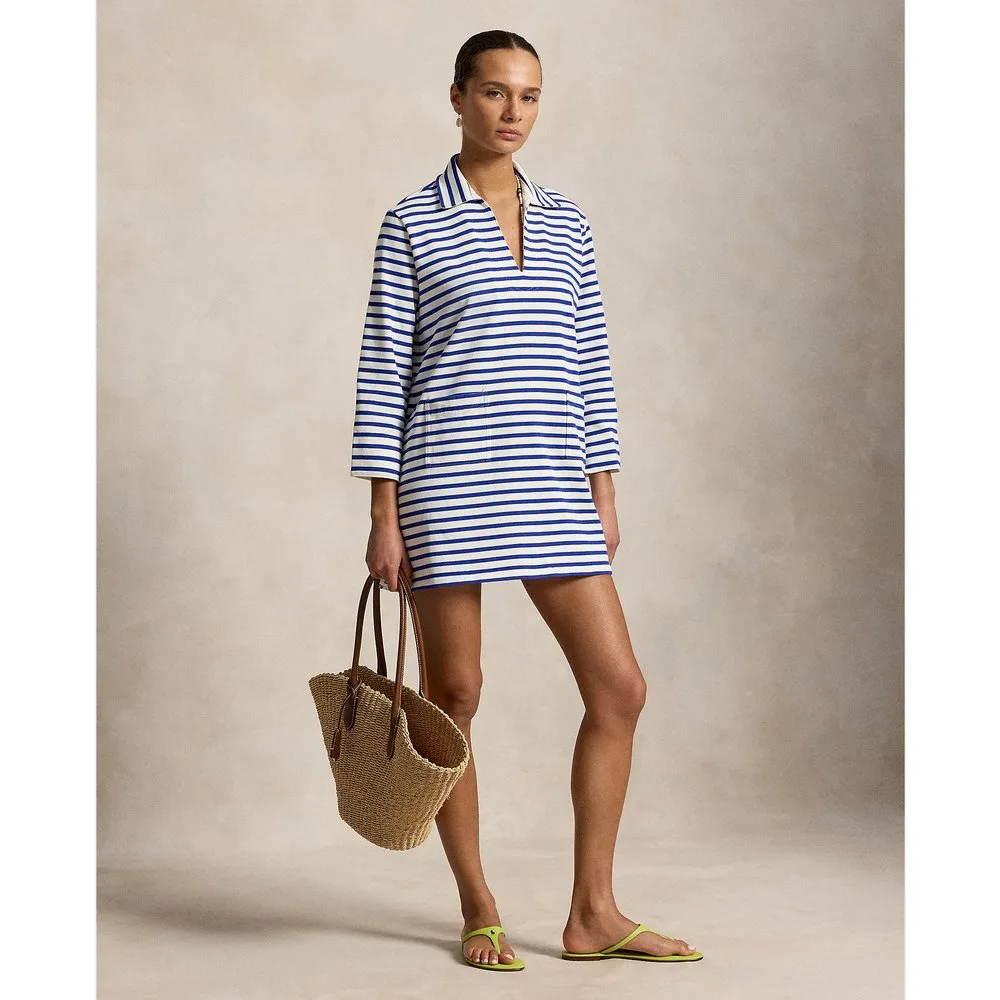 Vestido corto de algodón con estampado - Polo Ralph Lauren - FashionsVida