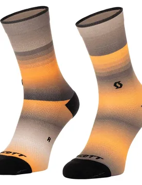 Calzini Crew Gradient Stripes Toast Beige / Gleam Orange
