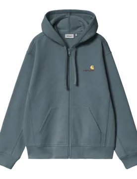 Hooded American Script Jacket Office Blue L Herren - Carhartt WIP - FashionsVida