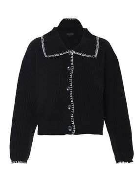 NAEMI Cárdigan negro / blanco