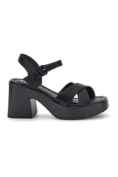 Sandali neri con tacco e plateau BL501708 38