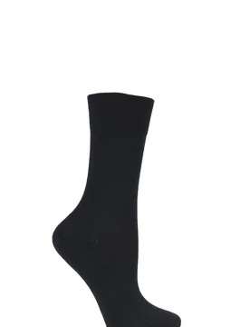 Pair Black Sensitive Berlin Merino Wool Left And Right Comfort Cuff Socks Ladies 2.5-5 Ladies - - Black - Size: Small - Falke - FashionsVida
