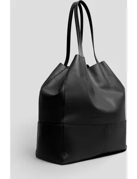Shopper mediano de piel con logo grabado - Roberto Verino - FashionsVida