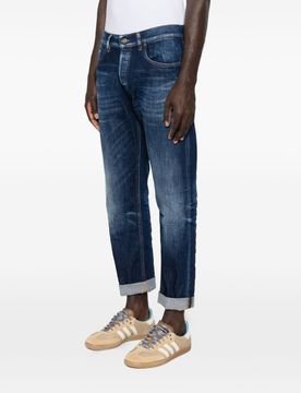 Dondup jeans blu uomo con risvolto
