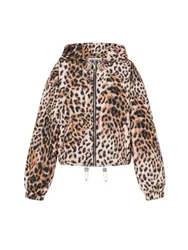 Giacche donna - capospalla lungo nylon stampa leopardo - marrone