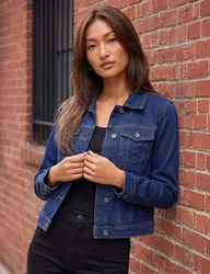 Denim Cropped Jacket Indigo female