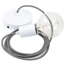 Cables Suspension Luminaire Rz04 Zigzag 1 M Black / White One Size