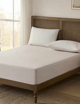 Pieza Sábana ajustable de 100% algodón color caqui, de bolsillo profundo, suave y transpirable, protector de colchón para dormitorio, todo el año, - Shein - FashionsVida