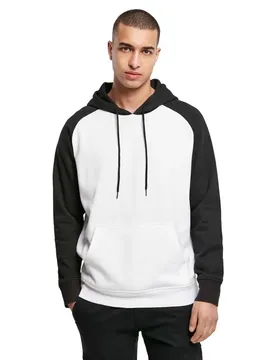 Felpa Con Cappuccio Basic Raglan White / Black 5XL