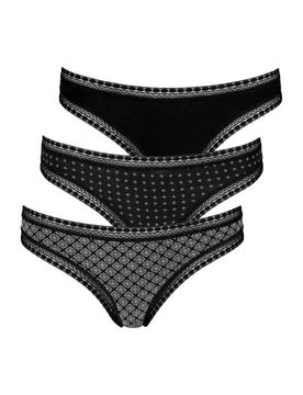 LASCANA Tanga gris / negro