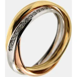 Anillo de oro tricolor con brillantes