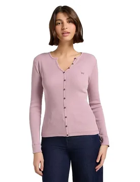 T-shirt à Manches Longues Washed Waffle Henley Plumberry M - Lee - FashionsVida