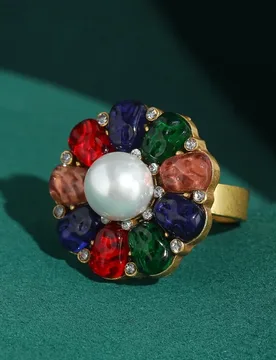 Vintage Pearl Rings for Woman High Quality Adjustable Colorful Jewelry Gold Plated Trends 2026 Accessories Mother's Day Luxury - Aliexpress - FashionsVida