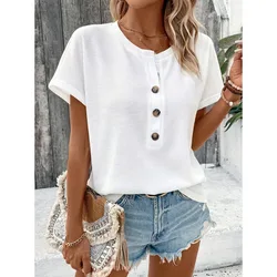 Button-Up Batwing Short-Sleeve-Shirt