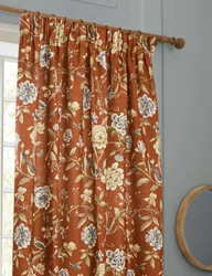 Porcelain Garden Chenille Curtains Brown Mix