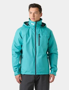 Men's Crew Hooded Midlayer Sailing Jacket 2.0 Green S - Dark Mint Green - Male - Helly Hansen - FashionsVida