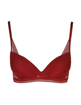 Soutien-gorge à armatures HALF PAD_PEONY LACE rouge foncé rouge foncé 80C - BOSS - FashionsVida