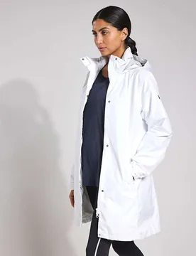 Aden Waterproof Longline Rain Jacket White female - Helly Hansen - FashionsVida