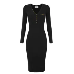 Vestiti casual donna - abito di maglia - nero