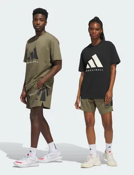 Unisex Basketball Spacer Shorts (Gender Neutral) - Khaki Cotton - Size X-Small - adidas performance - FashionsVida