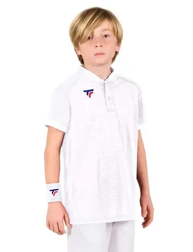 Team Mesh Short Sleeve Polo White 6-8 Years - Tecnifibre - FashionsVida