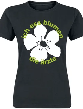 T-Shirt - Ich Ess Blumen - XS bis XXL - für Damen - Größe S - schwarz - Lizenziertes Merchandise! - Frauen - female - Die Ärzte - FashionsVida