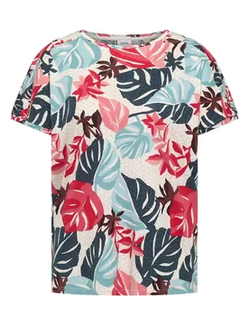 TOS AOP Print Mix T-Shirt female - S - FashionsVida
