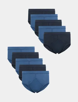 Pack Essential Cotton Briefs Navy/Blue male - M&S - FashionsVida