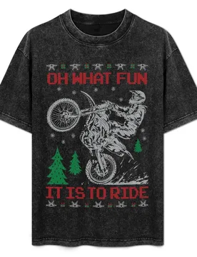 Dirt Bike Ugly Christmas T-Shirt Graphic Print Short Sleeve T-Shirt - Aliexpress - FashionsVida