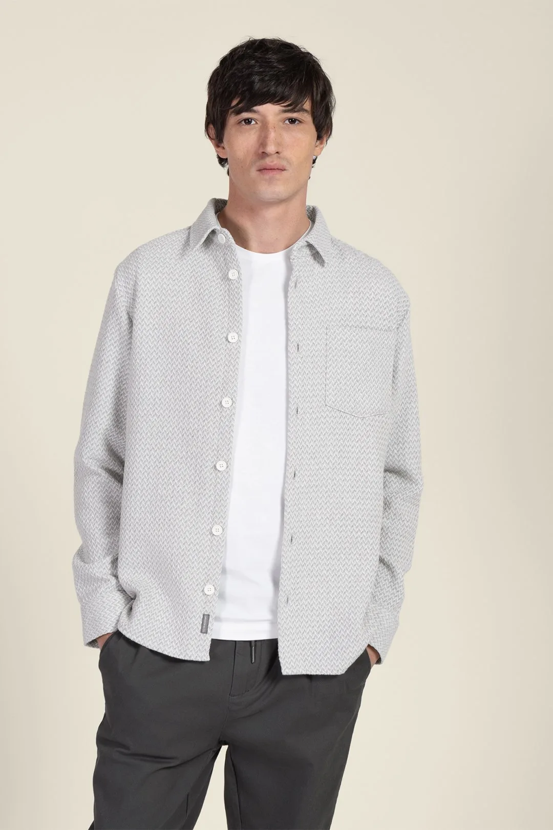 Mens Chevron Overshirt - - Size: S - Larsson & Co - FashionsVida