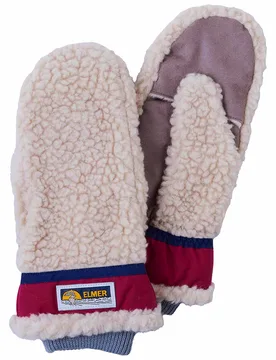 Moufles de ville en laine - Teddy Mitten Beige Wine en Laine - Taille XL - Elmer - FashionsVida