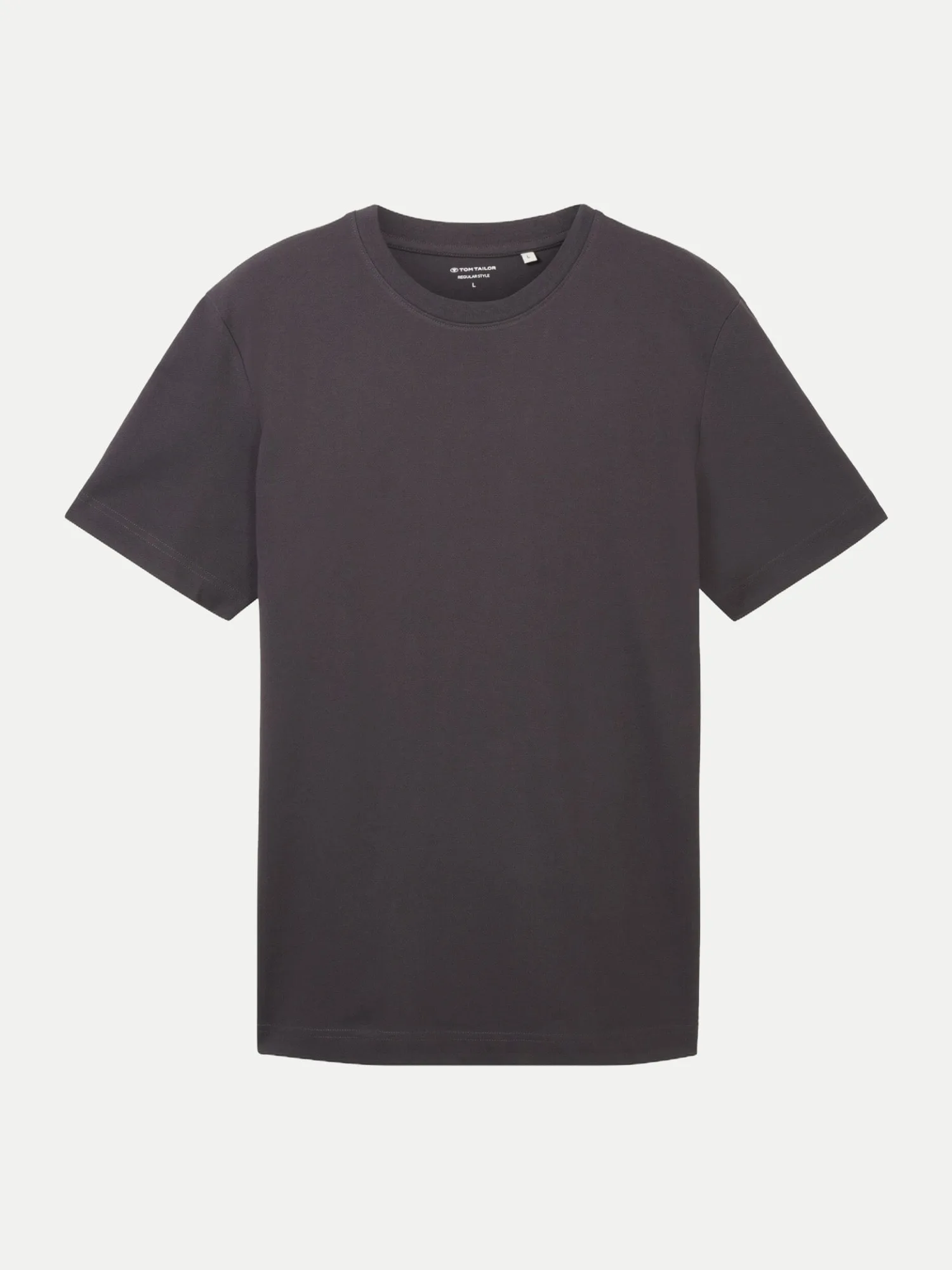 T-Shirt mit Piqué Struktur Grau L - Tom Tailor Casual - FashionsVida