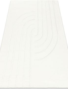 Teppiche Curvy Curves Waschbarer Teppich Weiß 11, Struktur 80x150 Cm 80x150 Cm