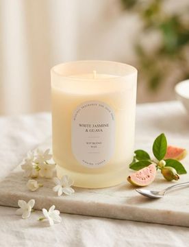 Candela profumata di soia White Jasmine & Guava - bianco