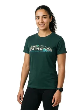 T-shirt à Manches Courtes Outdoor Supply Co Relaxed Enamel Green S - Superdry - FashionsVida