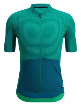 Maglia A Maniche Corte Colore Riga Green