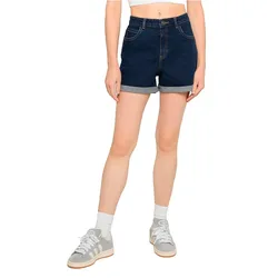 Shorts En Jean Taille Haute Tb8371 Dark Blue Washed 28