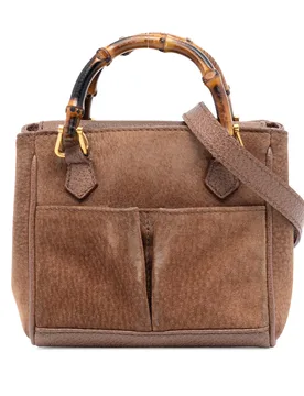 Mini Suede Bamboo Satchel - Gucci - FashionsVida