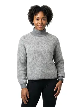 Maglione A Collo Alto Lory Medium Grey Melange / Eggnog Melange XL