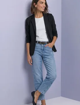 Basic Blazer in Unifarbe female Schwarz - Street One - FashionsVida