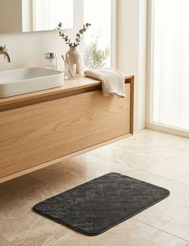 Tappeto da bagno con motivo geometrico - grigio scuro
