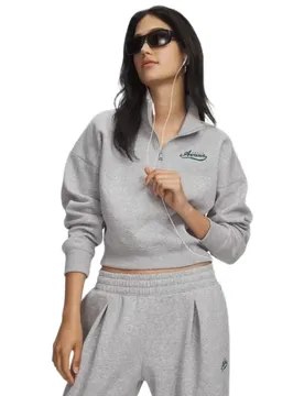 Sweat à Demi-zip Rival Fleece Varsity Gray / Arden Green L
