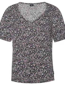 T-shirt à Manches Courtes Et Col En V Daintree True Black S
