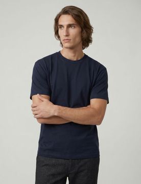 T-shirt in cotone comfort - blu scuro