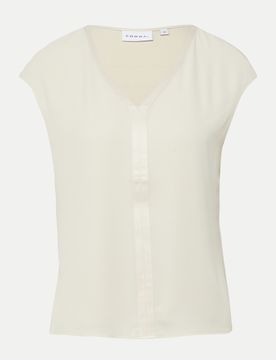 Blusenshirt mit Satinkante Beige 44