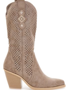 Stivali texani beige traforati Cafe' cost P663 38