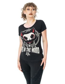 Gothic T-Shirt - In the Mood - S bis L - für Damen - Größe S - schwarz - Frauen - female