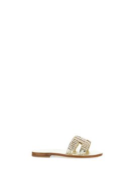 Sandali con strass PLATINO 36