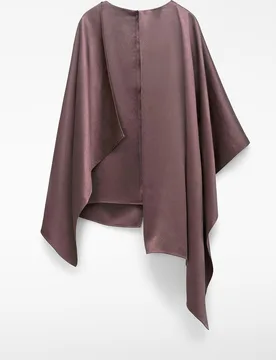 Top de mujer asimétrico satinado con capa - Adolfo Dominguez - FashionsVida